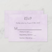 ラベンダーパープルウォーターカラーRSVP 出欠カード (正面/裏面)
