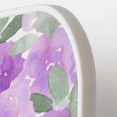 ラベンダーパープルウォーターフローラ パーソナライズされた ピックルボールラケット (左詳細)