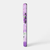 ラベンダーパープルウォーターフローラ パーソナライズされた iPhoneケース (左側面)