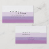 ラベンダーパープルウォーター色のサロンは友人を参照 紹介カード (正面/裏面)