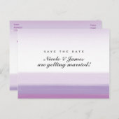 ラベンダーパープルウォーター色日付ポストカードを保存 案内ポストカード (正面/裏面)