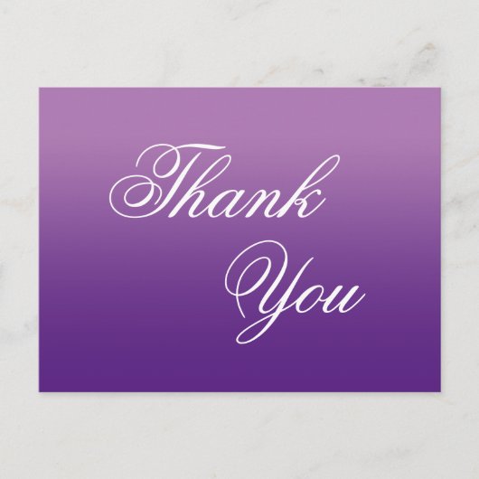 ラベンダーパープルオンブルカリグラフィーサンクス ポストカード (正面)
