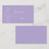 ラベンダーパープルカスタムウェディングテーブル座席表 プレイスカード (正面/裏面)
