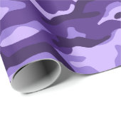 ラベンダーパープルカモフラージュスタイル ラッピングペーパー (ロールコーナー)