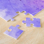 ラベンダーパープルガーデンフラワーバイブル聖なる書物、 経典 ジグソーパズル (側面)