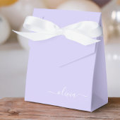 ラベンダーパープルガーリースクリプトモノグラム名モダン フェイバーボックス