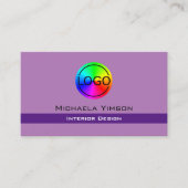 ラベンダーパープルクラシックプロフェッショナル（ロゴ付き） 名刺 (正面)