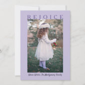 ラベンダーパープルクリスマスフォトを楽しむ シーズンカード (正面)