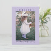 ラベンダーパープルクリスマスフォトを楽しむ シーズンカード (スタンド正面)