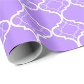 ラベンダーパープルクローバー幾何学模様 ラッピングペーパー (ロールコーナー)