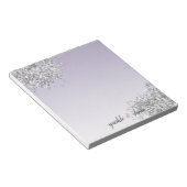 ラベンダーパープルグラデーションシルバーグリッタースパークル ノートパッド (アングル)