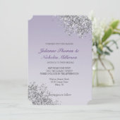 ラベンダーパープルグラデーションシルバーグリッタースパークル 招待状 (スタンド正面)