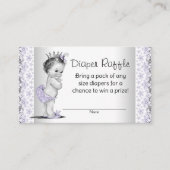 ラベンダーパープルグレーおむつラッフルチケット エンクロージャーカード (正面)