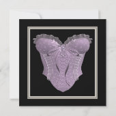 ラベンダーパープルコルセット ブライダルシャワー 招待状 (裏面)