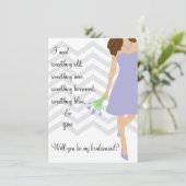 ラベンダーパープルシェブロンは私の花嫁になる 招待状 (スタンド正面)