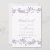 ラベンダーパープルシノワジェリーエレガントな結婚式 招待状 (正面)