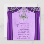 ラベンダーパープルシャンデリアパーティの招待状 招待状 (裏面)