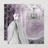 ラベンダーパープルシャンデリアパープルキンセアニェラ 招待状 (正面/裏面)