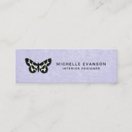 ラベンダーパープルシンプルと蝶のロゴ スキニー名刺