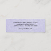 ラベンダーパープルシンプルと蝶のロゴ スキニー名刺 (裏面)