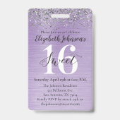 ラベンダーパープルスウィート16誕生日VIP バッジ (裏面)