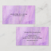 ラベンダーパープルステンドグラス水彩模様 名刺 (正面/裏面)