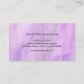 ラベンダーパープルステンドグラス水彩模様 名刺 (裏面)