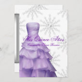 ラベンダーパープルスノーフレークホワイトキンセアニェラ 招待状 (正面/裏面)