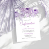 ラベンダーパープルスパークル フラワーの確認 招待状