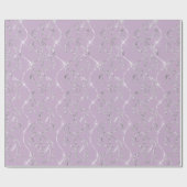 ラベンダーパープルスパークローレルシルバーダイヤモンド ラッピングペーパー (フラット)