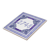 ラベンダーパープルスモールハウスナンバー タイル (側面)