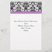 ラベンダーパープルダマスクブラック/ホワイト チラシ (裏面)