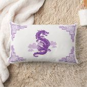 ラベンダーパープルチャイノエリーのドラゴンと雲 ランバークッション (ブランケット)