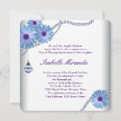 ラベンダーパープルデイジーキンセアニェラ 招待状 (裏面)