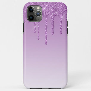 ラベンダーパープルドリップグリッター iPhone 11 PRO MAXケース