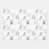 ラベンダーパープルナイトフクロウ ラッピングペーパーシート (正面2)