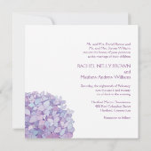 ラベンダーパープルハイドランジアのウェディング 招待状 (裏面)