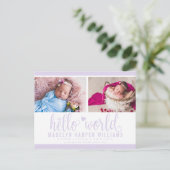 ラベンダーパープルハローワールドフォト誕生Stat 案内ポストカード (スタンド正面)