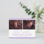 ラベンダーパープルハローワールドフォト誕生Stat 案内ポストカード (スタンド正面)