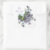 ラベンダーパープルバイオレットフラワーズフローラパステル スクエアシール (バッグ)
