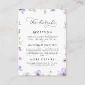 ラベンダーパープルバイオレット結婚フローラ詳細 エンクロージャーカード (正面)