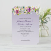 ラベンダーパープルバグラデーションルガンディ赤面フローラ 招待状 (スタンド正面)