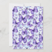 ラベンダーパープルバタフライパターンサンキューカード サンキューカード (裏面)
