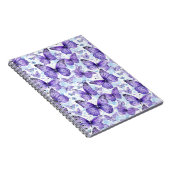 ラベンダーパープルバタフライパターン ノートブック (右側)