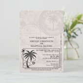 ラベンダーパープルバハマ結婚パスポート 招待状 (スタンド正面)