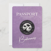 ラベンダーパープルバハマ結婚パスポート 招待状 (裏面)