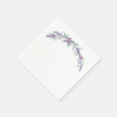 ラベンダーパープルバラ及びユーカリ スタンダードカクテルナプキン (角)