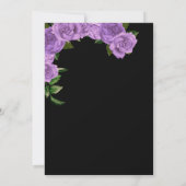 ラベンダーパープルバラ金ゴールドエレガントキンセアニラ 招待状 (裏面)