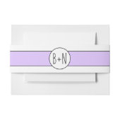 ラベンダーパープルバンドとイニシャル結婚ズ 招待状ベリーバンド (正面例)