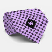 ラベンダーパープルパグパターン ネクタイ (ロール)